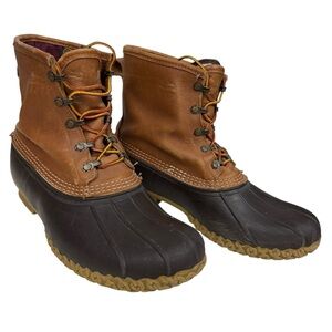 LL Bean Bean Boot Classic Lace Up Rubber Leather Boots